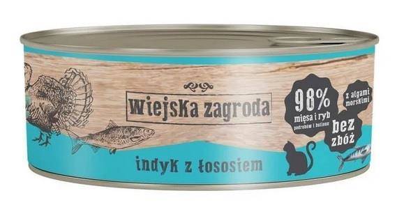 Wiejska Zagroda Wiejska Zagroda Kot Indyk z Łososiem 85g