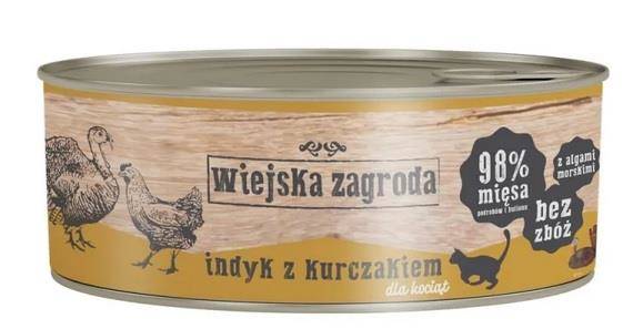 Wiejska Zagroda Wiejska Zagroda Kot Kociak Indyk z Kurczakiem 85g