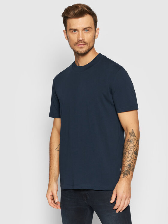 Selected Homme T-Shirt Colman 200 16077385 Granatowy Relaxed Fit
