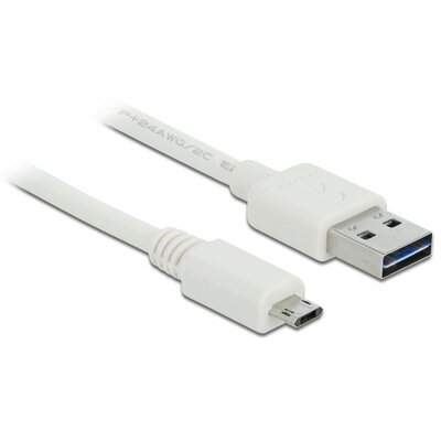 Delock KABEL USB MICRO AM-BM 2.0 50CM DUAL EASY-USB WHITE