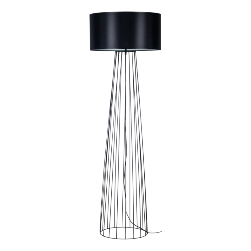 Britop Lampa podłogowa Valene z kloszem tekstylnym czarna