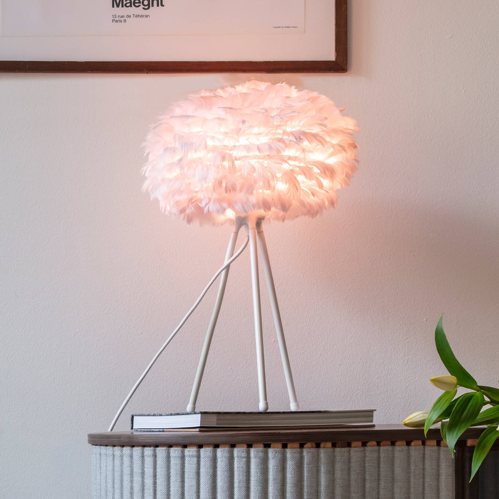UMAGE Eos mini lampa stołowa różowa trójnik