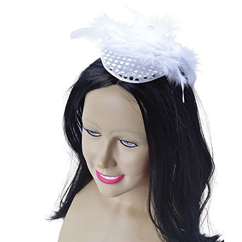 Bristol Novelty Bristol nowość BA330 czapka damska ze srebrnym cekinem/piórem, dla kobiet, jeden rozmiar BA330