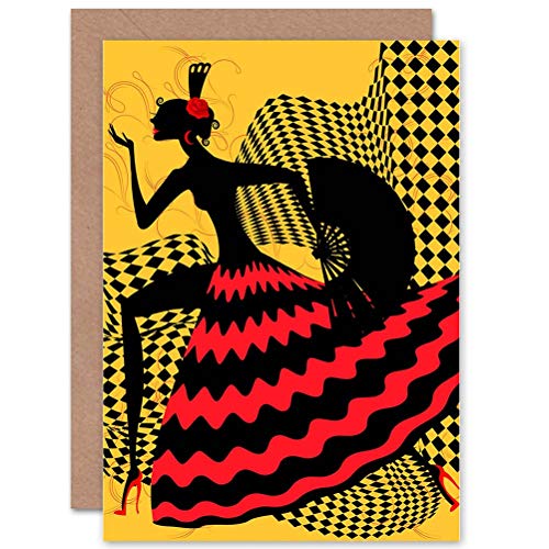 Wee Blue Coo Malarstwo Spanish Flamenco tancerz projekt koc okolicznościowy kartka urodzinowa