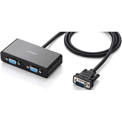 UGREEN ugreen VGA Splitter wtyczka VGA (D-Sub) 2 przewodu VGA VGA na 2 gniazda VGA Monitor Y Adapter sieciowy do podłączenia data do komputera i monitora na Home lub teatru i AV obsługuje funkcje Czarny (20918)