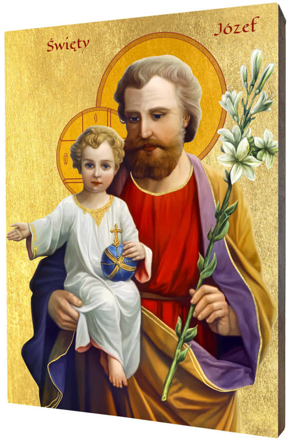 Art christiana Ikona święty Józef z Dzieciątkiem ACHI084