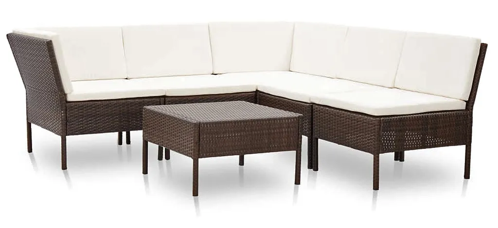 Elior Komplet brązowych mebli ogrodowych rattanowych ze stolikiem D1-A51