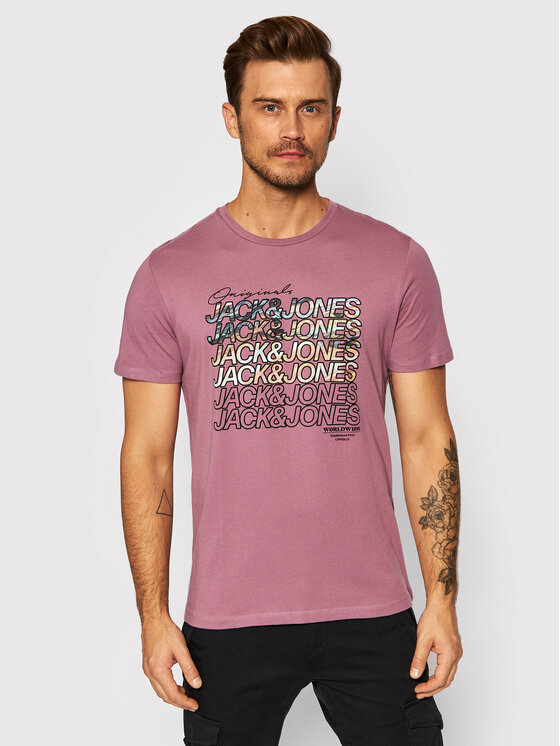 Jones Jack T-Shirt Swirl 12193665 Różowy Regular Fit