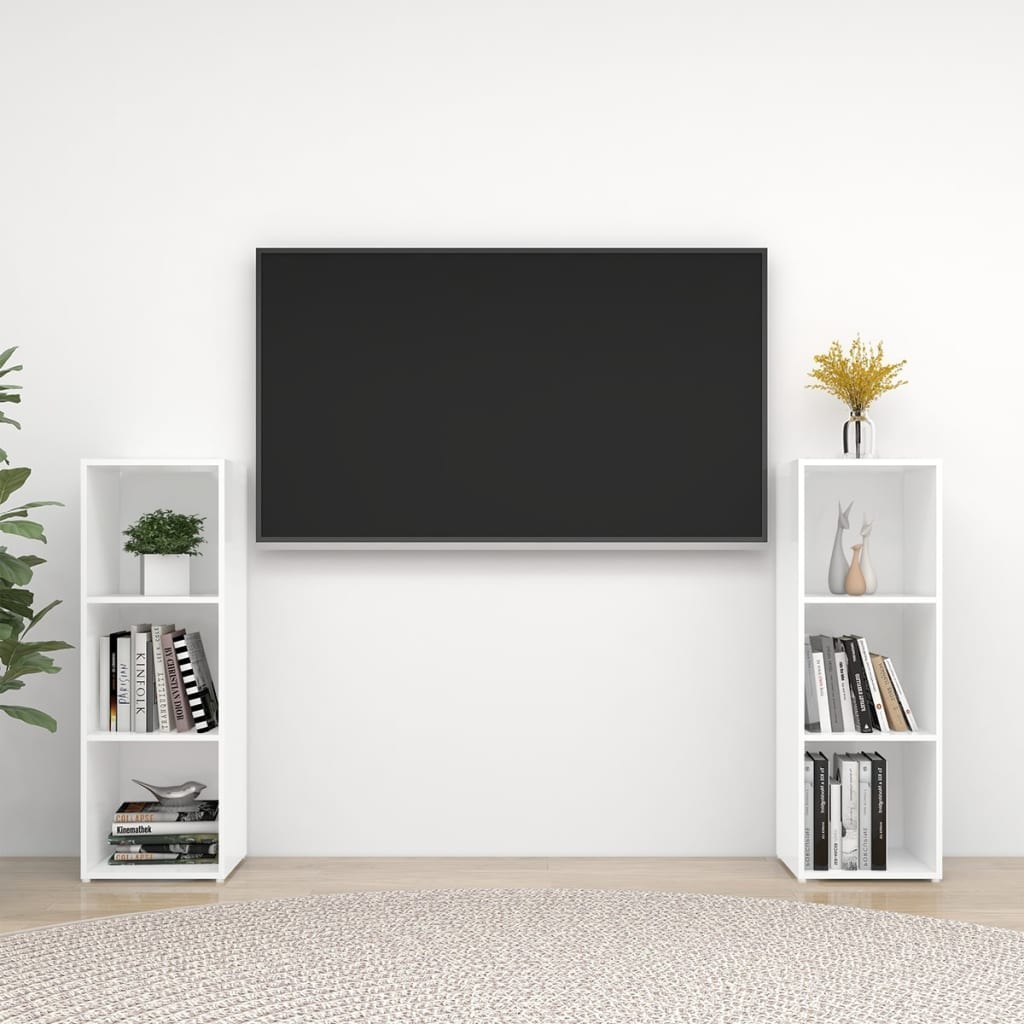 vidaXL Lumarko Szafki TV, 2 szt., białe, 107x35x37 cm, płyta wiórowa 3079934