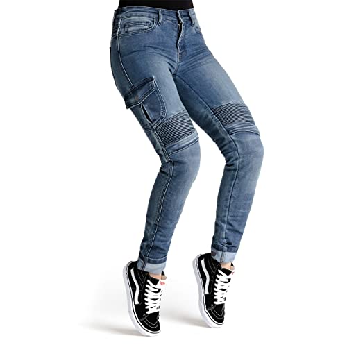 Broger Ohio Lady Washed Blue Motorcycle Jeans D28/30