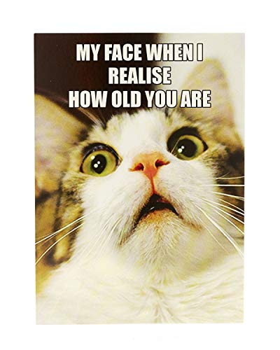 UK Greetings Zabawna kartka urodzinowa - kartka urodzinowa dla niego - wzór z motywem kota mem 602082-0-1