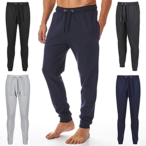Iron Mountain Iron Mountain Męskie odzyskane przędzy przyjazne dla środowiska antypoślizgowe elastyczne wygodne spodnie do joggingu spodnie dresowe, granatowe, 4XL IMPNT206