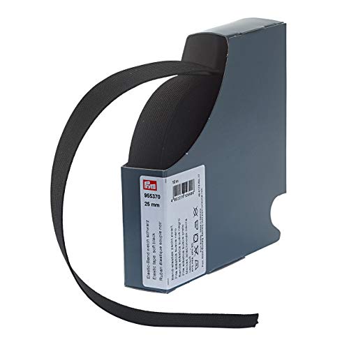 Prym 955370 elastyczna taśma miękka 25 mm czarna, 57% PES 43% ED