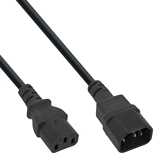 InLine Kabel zasilający Power cable 3pin IEC męskie - żeńskie black1 m - 16631