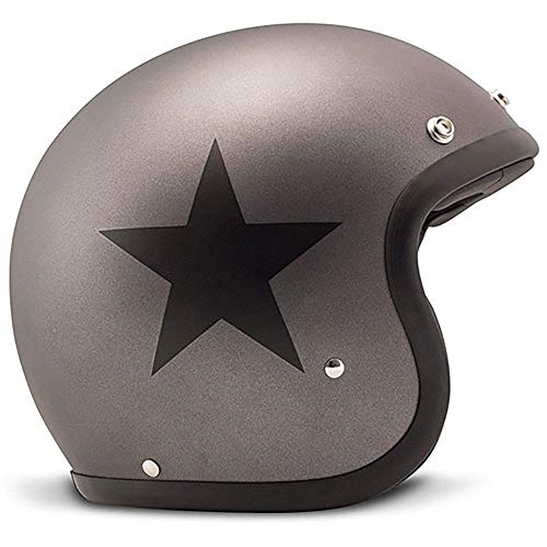 DMD Kask motocyklowy, unisex, brokat, gwiazda, szary, L