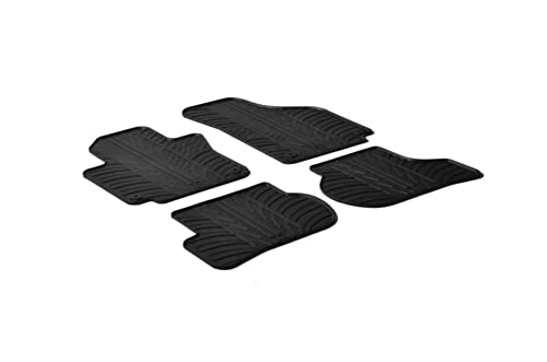 Gledring 0066 zestaw dywaników gumowych kompatybilnych z Volkswagen Golf V, VI Plus 2009 / Seat Toledo 2005-2012 (profil T 4-częściowy + klipsy montażowe)
