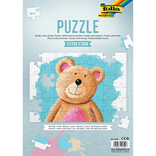 Folia folia 2320 - puzzle, 48-częściowy, DIN A4, ekstra mocny, czysty biały