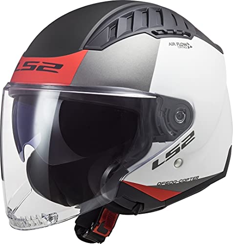 LS2, motohelm Jet Copter Urban biało-czerwony, L
