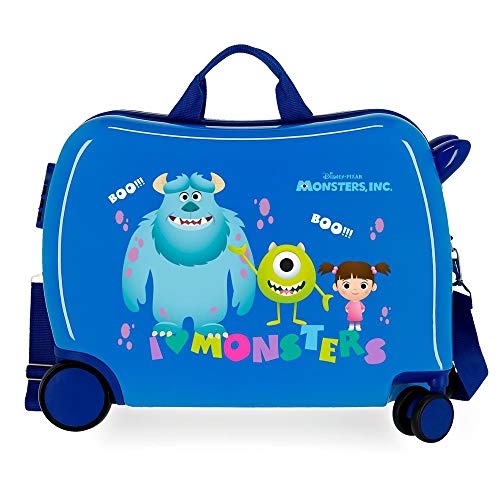 Disney Toy Story 4 walizka kabinowa, wielokolorowa, 37 x 55 x 20 cm, z twardego tworzywa ABS, zamek szyfrowy, 32 l, 2,5 kg, 4 podwójne kółka, bagaż podręczny, Monsters Boo (niebieski) - 2459864