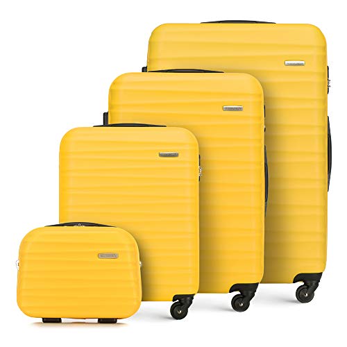 WITTCHEN Zestaw etui 4 sztuki walizka | Żółty | 77x29x52 | Pojemność: 195L | Waga: 11,2 kg