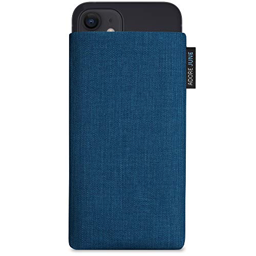 Adore June Classic Ocean-Blau pokrowiec kompatybilny z iPhone 13 Mini/iPhone 12 Mini pokrowiec na telefon komórkowy z wytrzymałego materiału Cordura z efektem czyszczenia wyświetlacza, Made in Europe