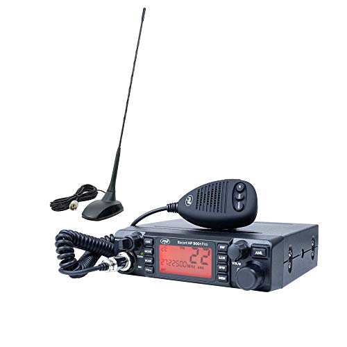 PNI CB Escort HP 9001 PRO ASQ regulowane, AM-FM, 12 V, 4 W + antena CB-Extra 48 z magnesem, 45 cm, 150 W, SWR 1,0
