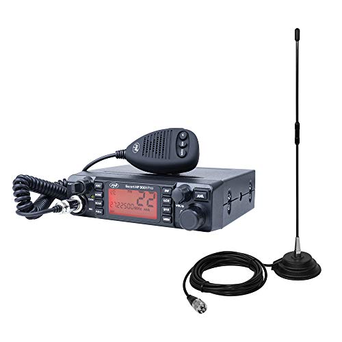 PNI Radio CB Escort HP 9001 PRO ASQ regulowane, AM-FM, 12 V / 24 V, 4 W + antena CB-Extra 40 z magnesem, 30 W, 26-30 MHz, SWR 1,0, włókno szklane