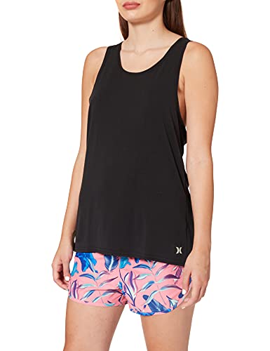 Hurley Damska koszulka W Loose Fitted Tank W/Back Slit T-Shirt czarny czarny L 3HWKT0175