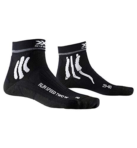 X-Socks Damskie skarpety do biegania Run Speed Two – czarne, ciemnoszare skarpety czarny czarny 35-36