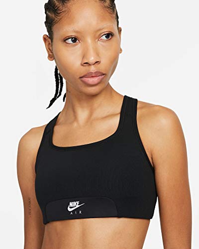 Nike Damski biustonosz sportowy Swoosh Air Bra czarny Czarny/czarny/odblaskowy srebrny. XL CZ7213-010