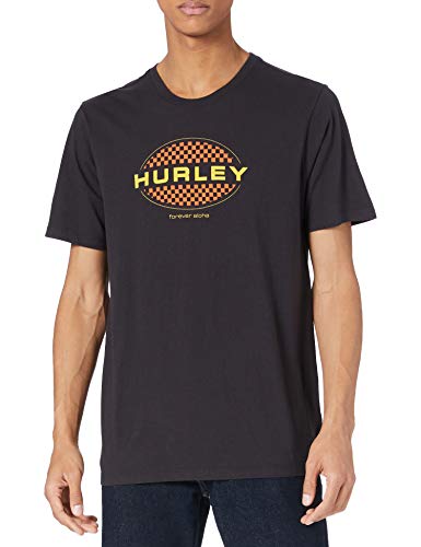 Hurley Męska koszula M Evd WSH owalna Checkers Ss czarny czarny M CZ6038