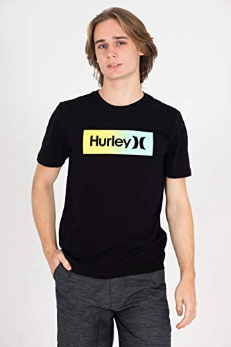 Hurley Męska koszula M Evd WSH OAO Boxed Gradient Ss czarny czarny M DB3252G