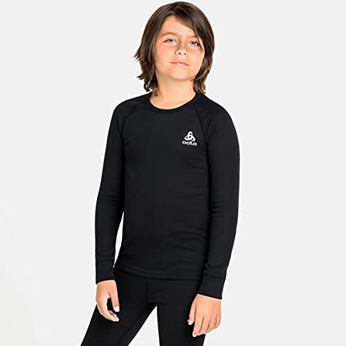 ODLO Unisex dziecięca koszulka Bl Top Crew Neck L/S Active Warm Eco Kids T-Shirt czarny czarny 140 159229-15000