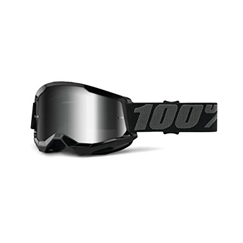 100% Unisex Strata 2 Gogle Narciarskie, Czarny, Pasek 40 mm