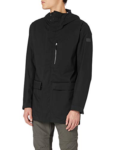 Schöffel Schöffel Męska parka Gillingham M wiatroszczelna, oddychająca parka przeciwdeszczowa, miejska kurtka outdoorowa, kurtka trekkingowa ze ściągaczem w talii czarny czarny 58 23188