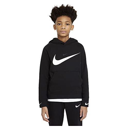 Nike Chłopięca bluza B Nsw Flc Swoosh Hooded Po czarny/(biały). 7 Lat DA0774-010