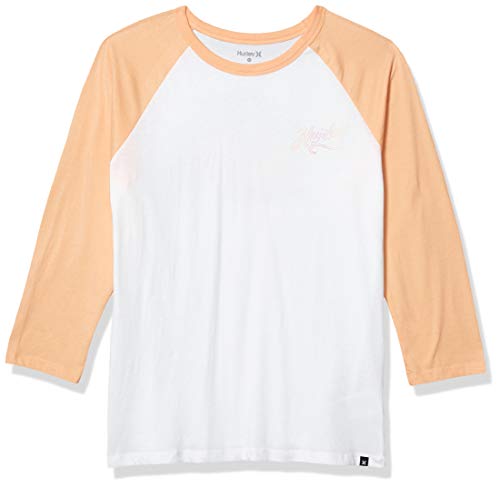 Hurley Damska koszulka baseballowa Foilage Raglan pomarańczowa Sunset Haze S CT2592