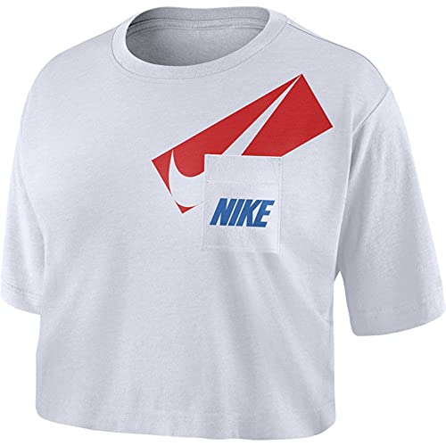 Nike Damska koszulka W Nk Dry Grx Crop Top biały biały/czarny L DC7189-100