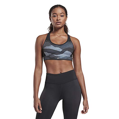 Reebok Damski biustonosz sportowy Re Lux Racer Bra-AOP czarny czarny XL GI6571