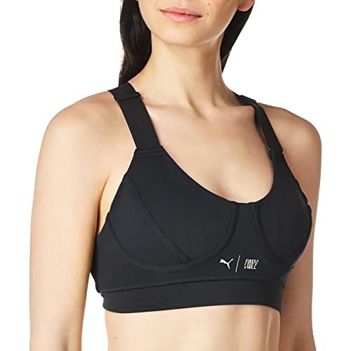 Puma Damski biustonosz sportowy Train First Mile Mid Impact Bra Black-ivory Glow XS 520250