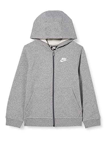 NIKE Chłopięca Ft Club Fz ciepła kurtka, Carbon Heather/White, L