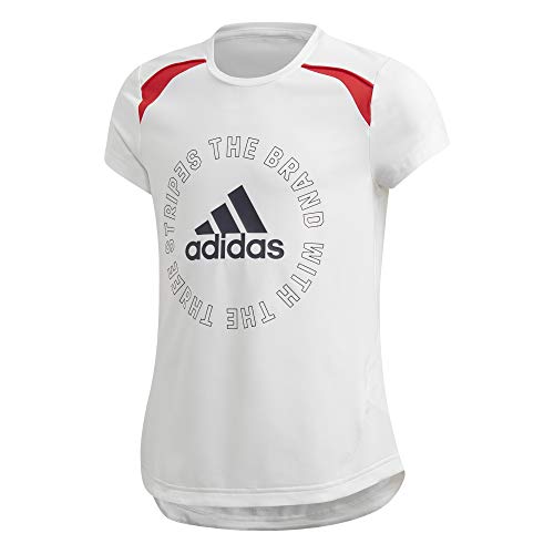 Adidas Dziewczęca G A.r. Bold Tee T-Shirt biały/Legend ink 3-4A GE0483