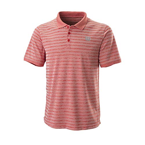Wilson Męska koszulka polo, STRIPE POLO czerwony czerwony Red) / biały XXL WRA789702XX
