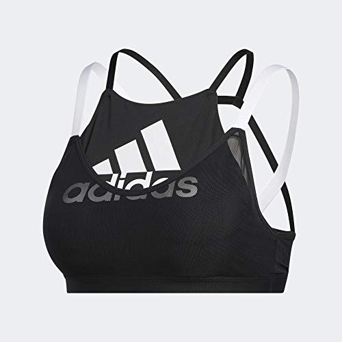 Adidas Biustonosz sportowy damski z siateczką czarny czarny/biały xxs FJ7278