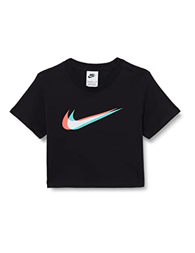 NIKE Koszulka dziewczęca G NSW SS Crop Tee, czarna, S