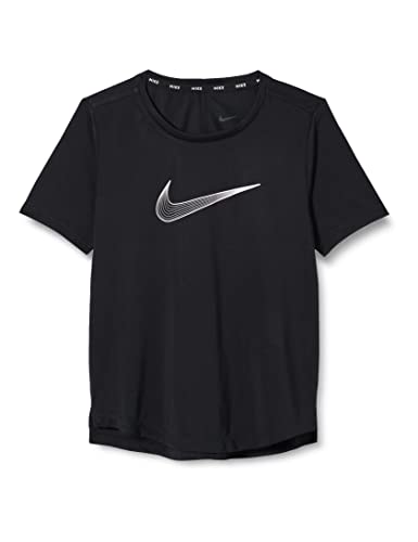 NIKE Dziewczęca G NK DF ONE SS TOP GX T-Shirt, czarny/biały, XS