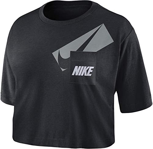 Nike Damska koszulka W Nk Dry Grx Crop Top czarny czarny/biały XS