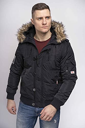 Lonsdale London London Męska kurtka zimowa JARRETH Men Hooded kurtka zimowa, czarna, M 113192