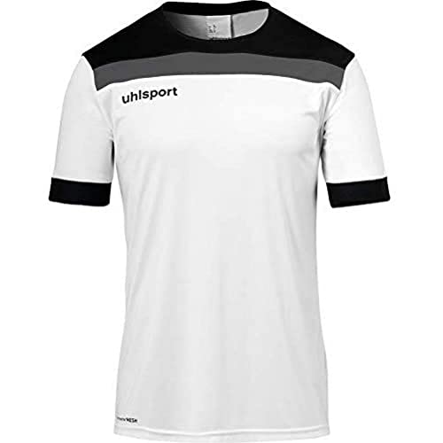 uhlsport uhlsport Męska koszulka otwarta 23, koszulka z krótkim rękawem, odzież treningowa biały czarny/antracytowy/biały S 100380402