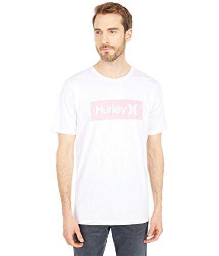 Hurley Męski t-shirt M Evd Wsh Oao Boxed Texture Ss biały biały S DB3925